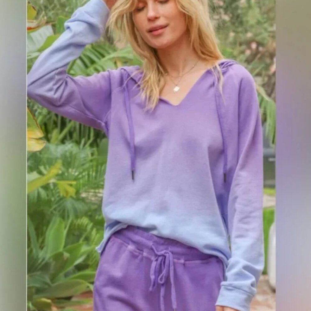 Hem & Thread Purple Ombré Hoodie, size Small, NWT